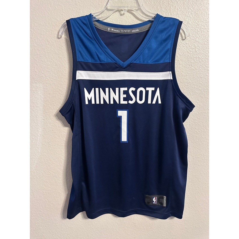 Minnesota Timberwolves #1 Basketball‎ Jersey Fanatics NBA Navy Blue Men's M